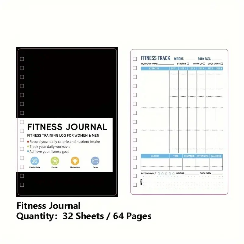Nutrition And Exercise - دفتر ملاحظات حلزوني لخطط التمارين اليومية