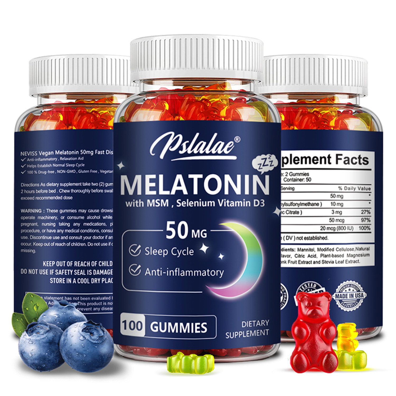 Melatonin Sleep Gummy - علكة الميلاتونين 50 ملغ - دعم