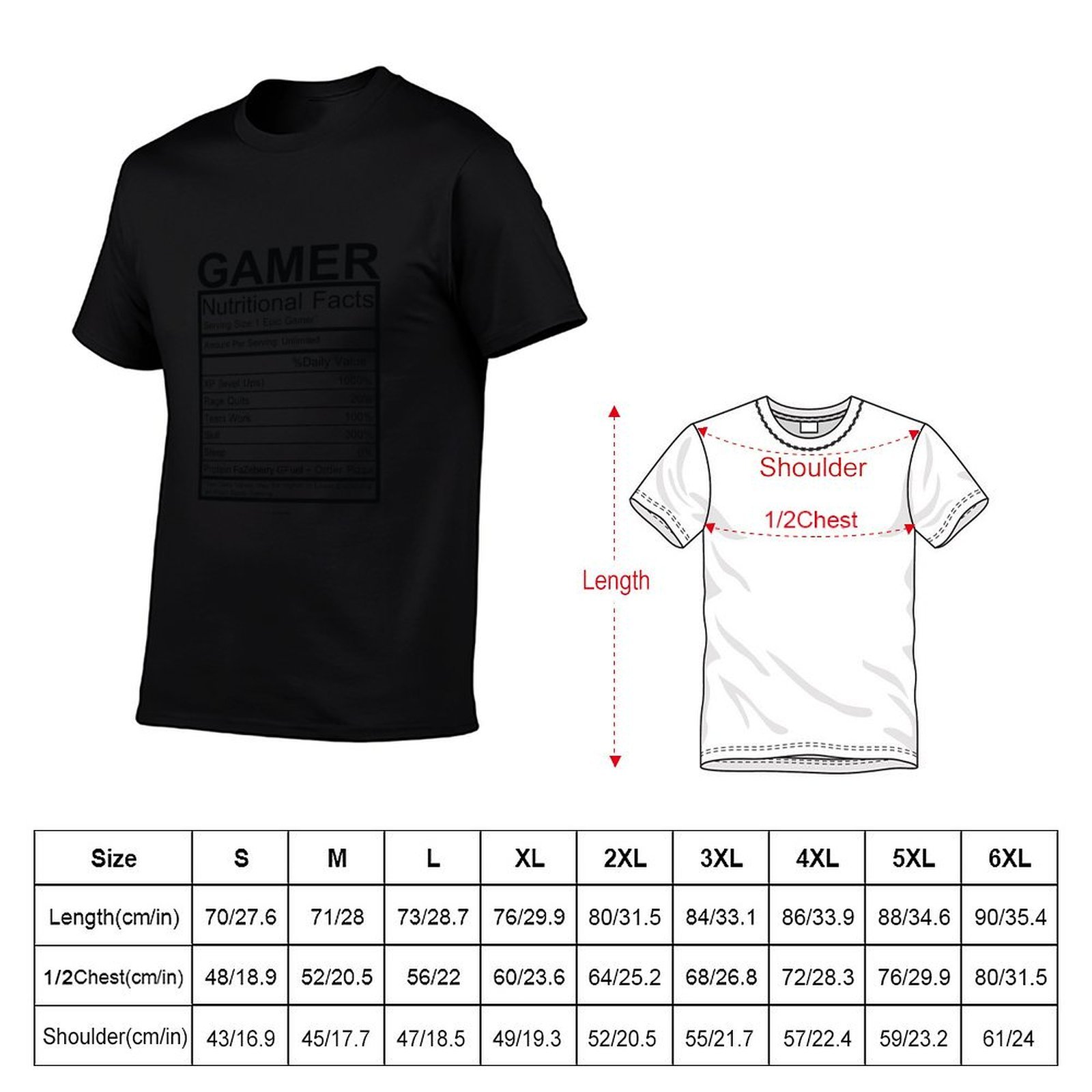 تي شيرت Gamer Nutritional Fact - مراجعة Nutrition Of Fitness وسعره