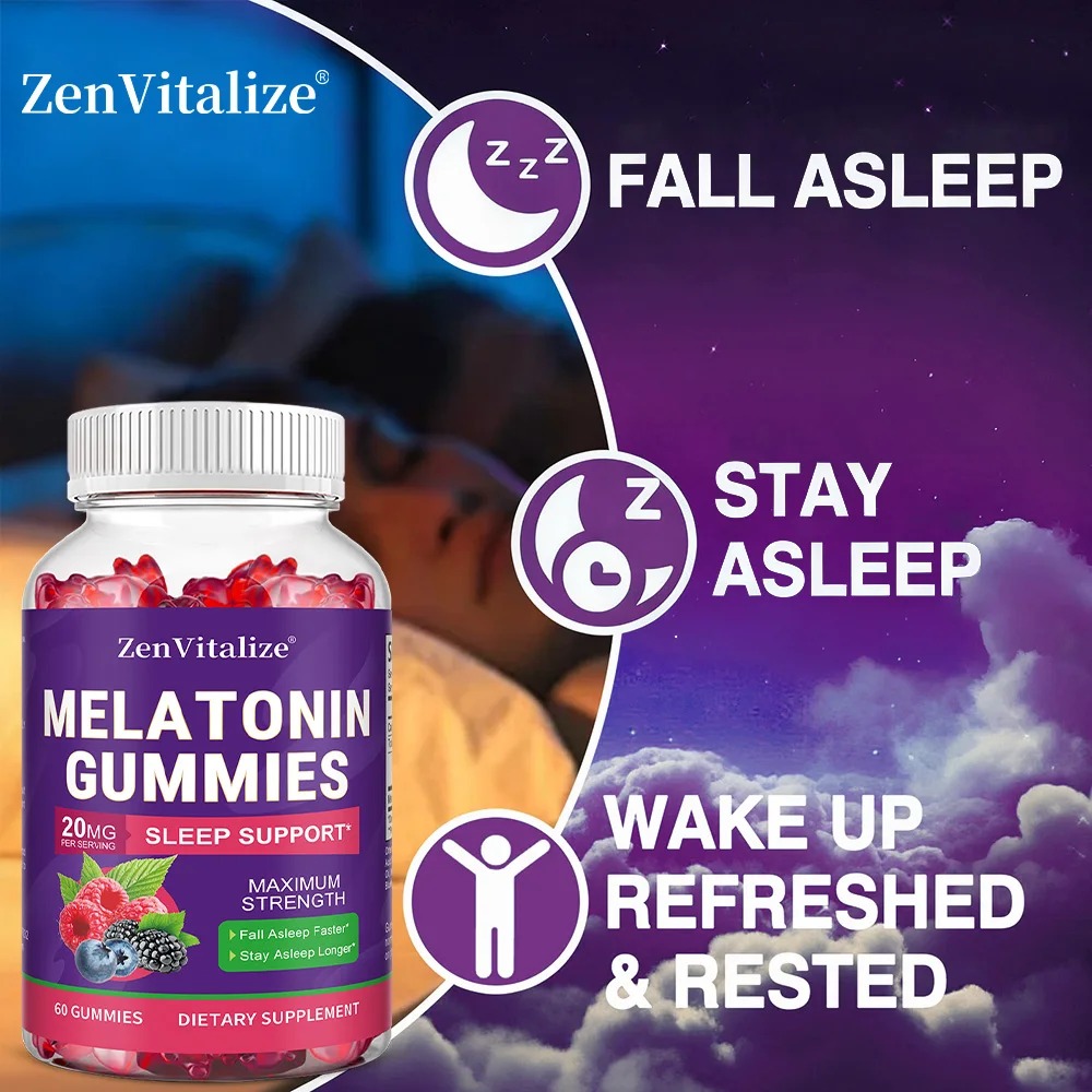 حلوى الميلاتونين للبالغين تدعم - مراجعة Melatonin Sleep Gummy وسعره