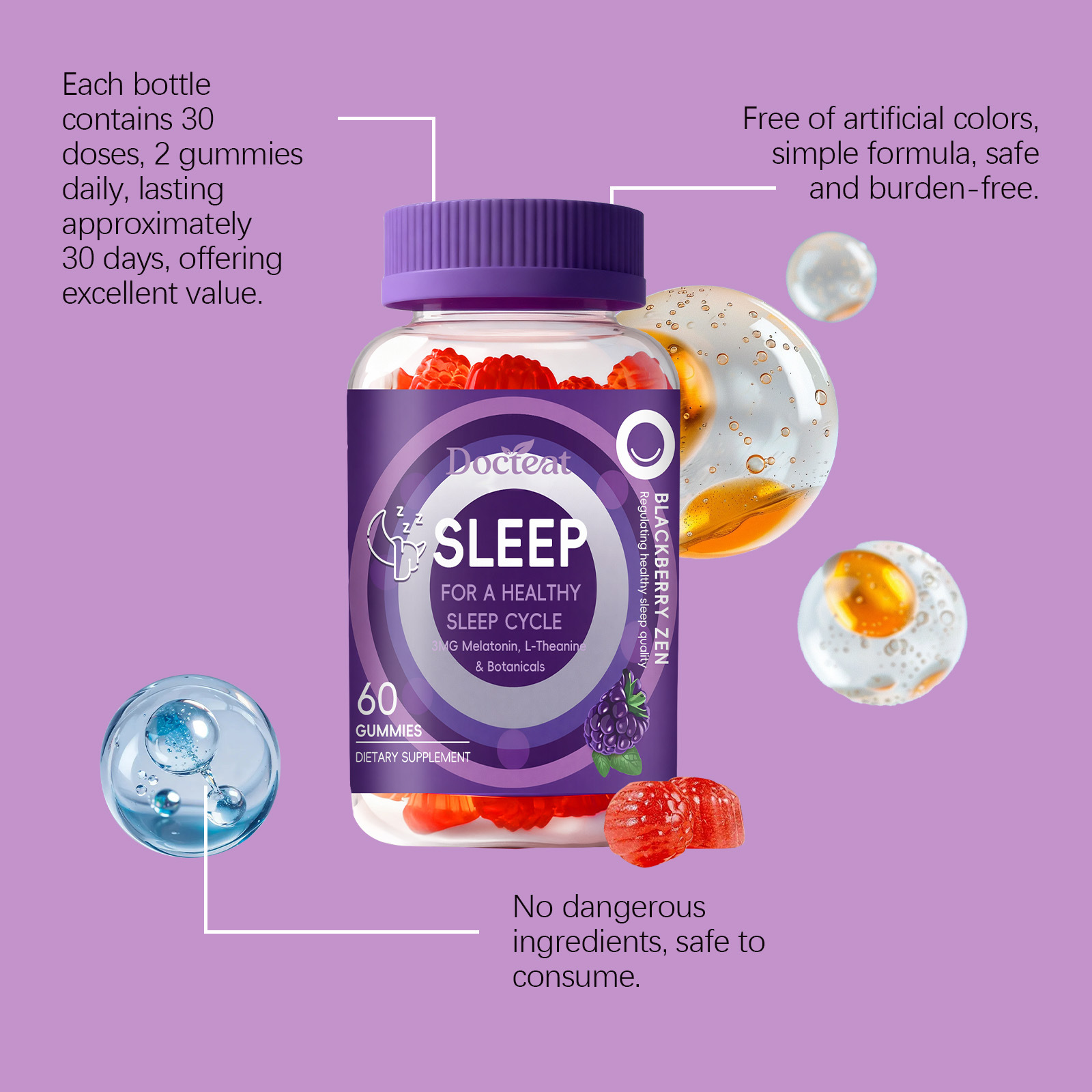 حلوى النوم مع الميلاتونين + إل - مراجعة Melatonin Sleep Gummy وسعره